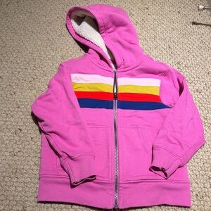 Hanna Andersson Pink Faux Shearling Hoodie, size 4 (100 cm)